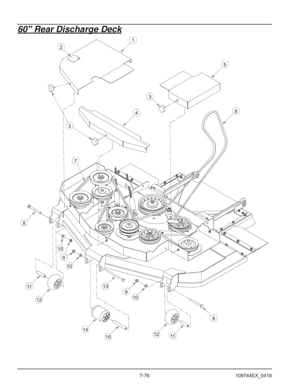 Hustler® Diesel Z Parts Manual - 605696 - 60" Rear Discharge Deck diagram
