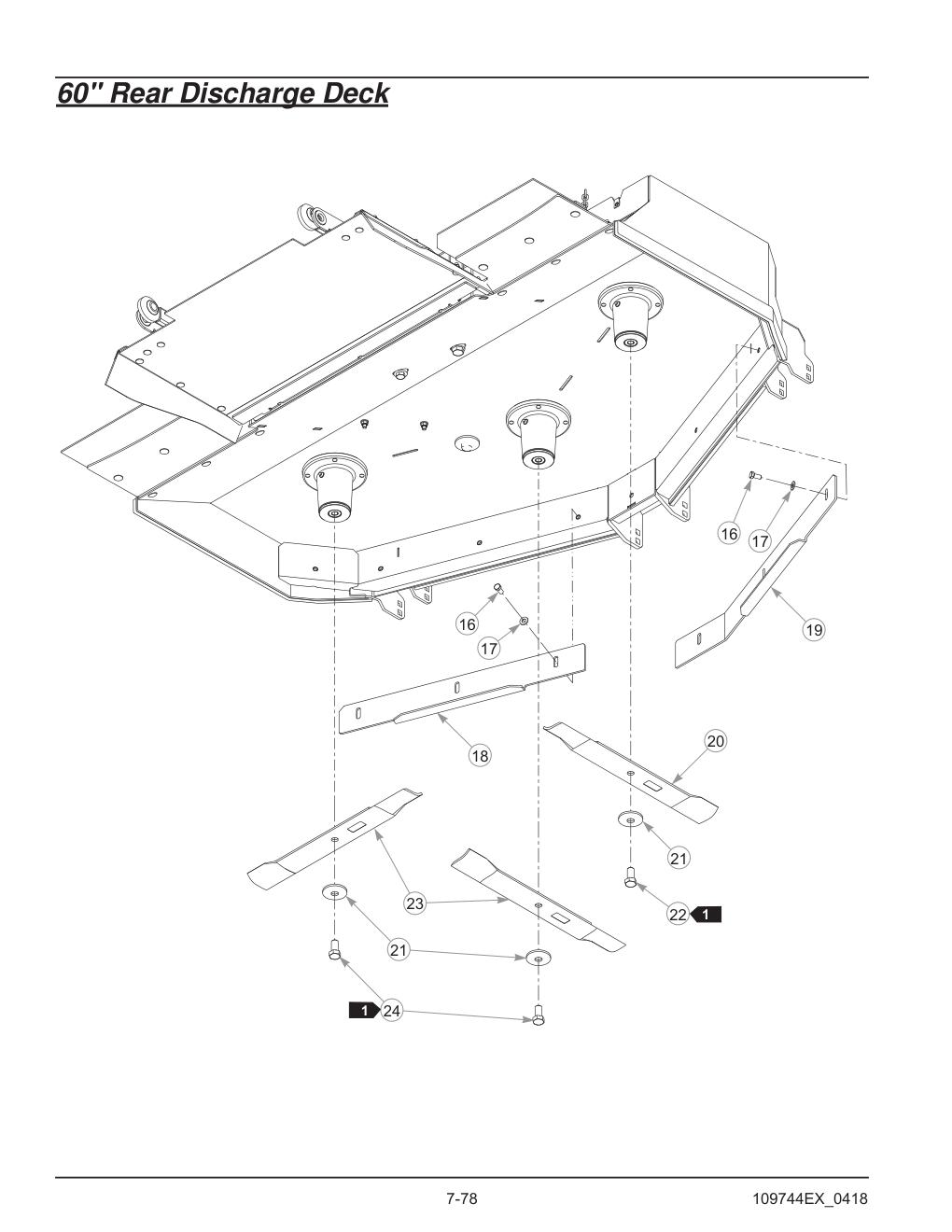 Hustler® Diesel Z Parts Manual - 605696 - 60" Rear Discharge Deck diagram