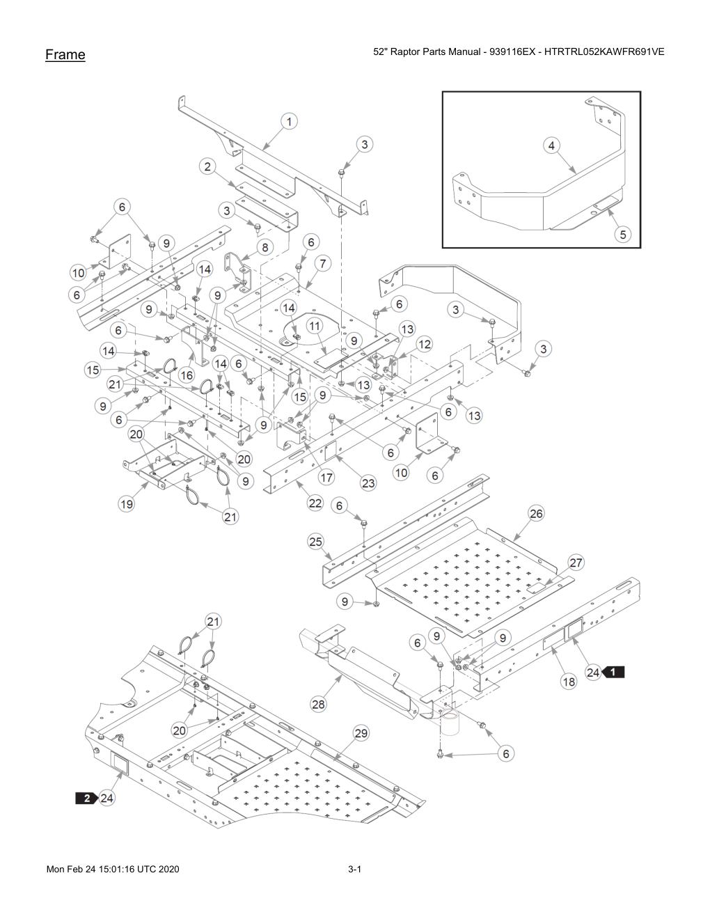 52" Raptor Parts Manual - 939116EX - HTRTRL052KAWFR691VE - 604214