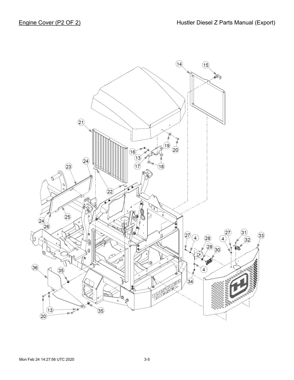 Hustler Diesel Z Parts Manual (Export) - 782078 - Engine Cover (P2 OF 2) diagram