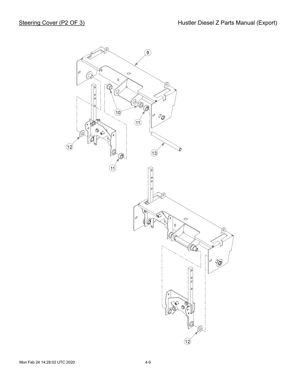 Hustler Diesel Z Parts Manual (Export) - 782078 - Steering Cover (P2 OF 3) diagram
