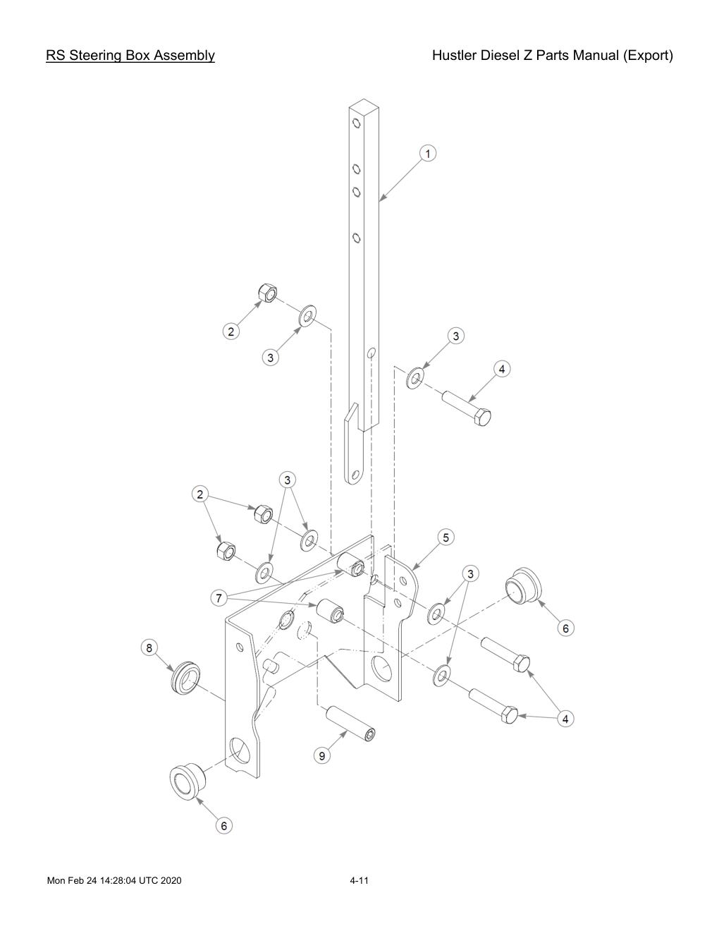 Hustler Diesel Z Parts Manual (Export) - 782078 - RS Steering Box Assembly diagram