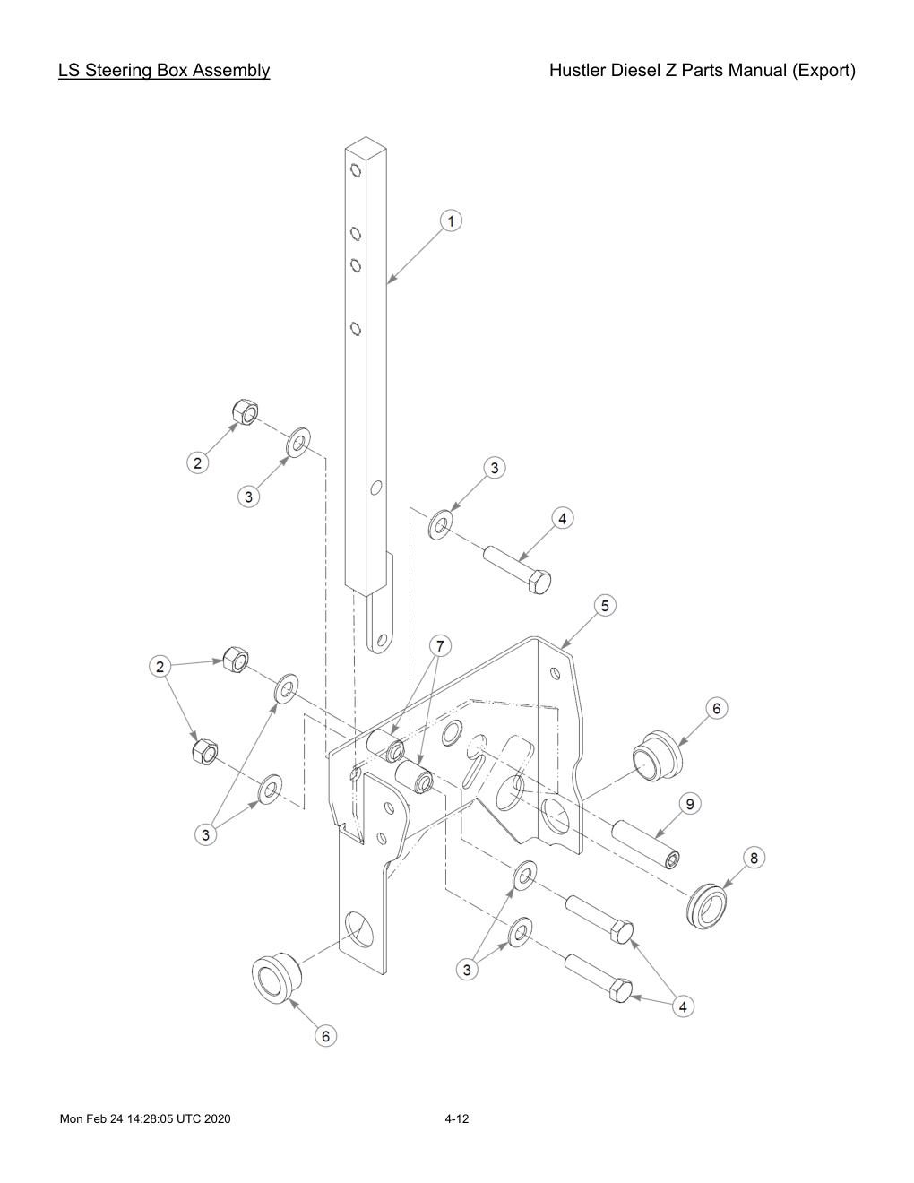 Hustler Diesel Z Parts Manual (Export) - 782078 - LS Steering Box Assembly diagram
