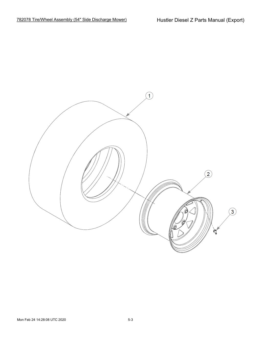 Hustler Diesel Z Parts Manual (Export) - 782078 - 782078 Tire/Wheel Assembly (54" Side Discharge Mower) diagram
