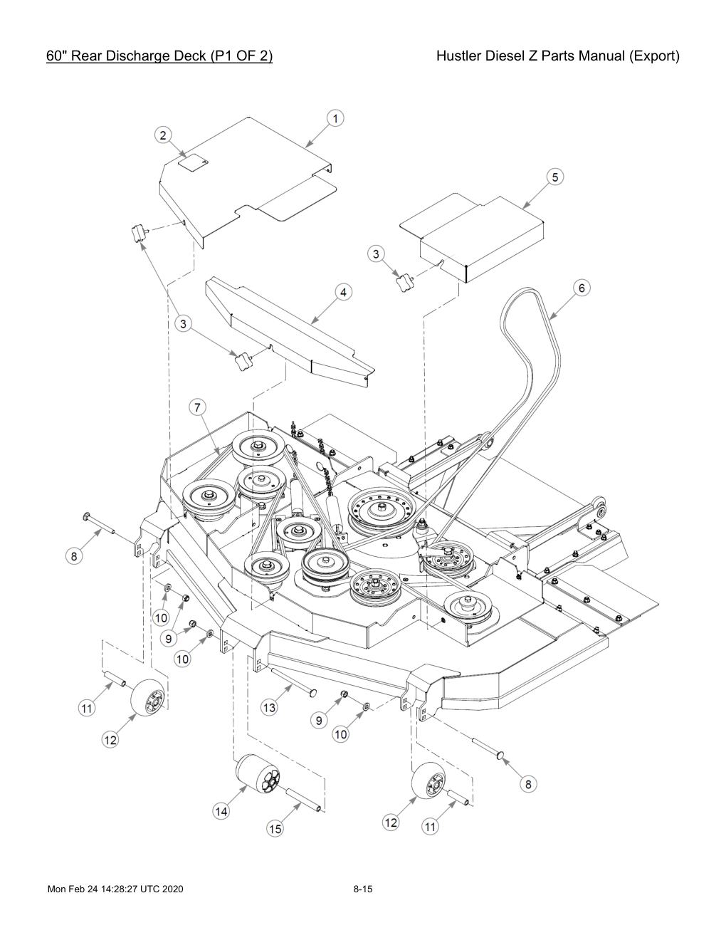 Hustler Diesel Z Parts Manual (Export) - 782078 - 60" Rear Discharge Deck (P1 OF 2) diagram