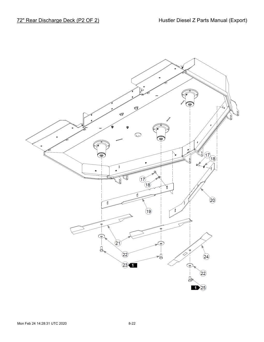 Hustler Diesel Z Parts Manual (Export) - 782078 - 72" Rear Discharge Deck (P2 OF 2) diagram