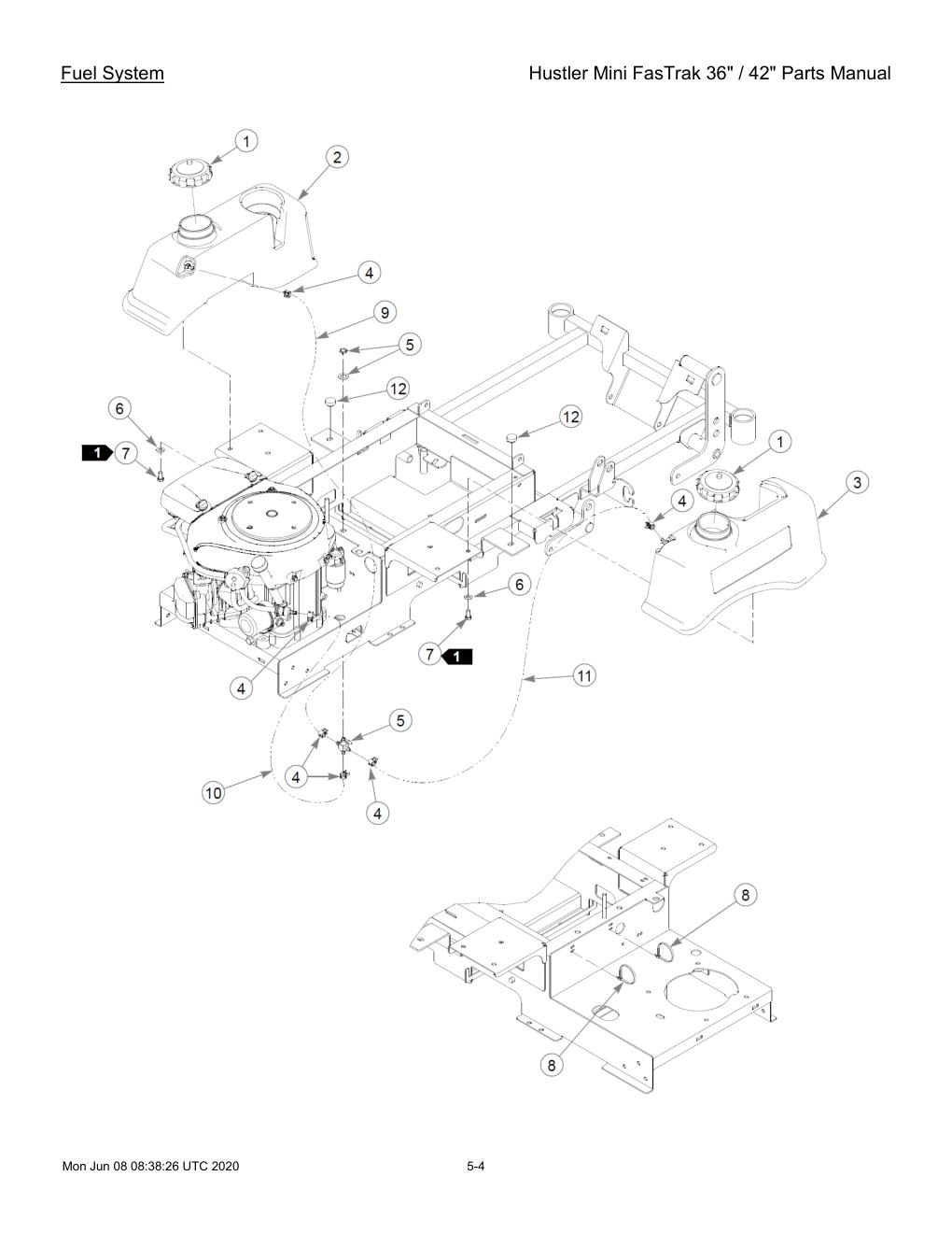 Hustler Mini FasTrak 36" / 42" Parts Manual - 768044 - Fuel System diagram