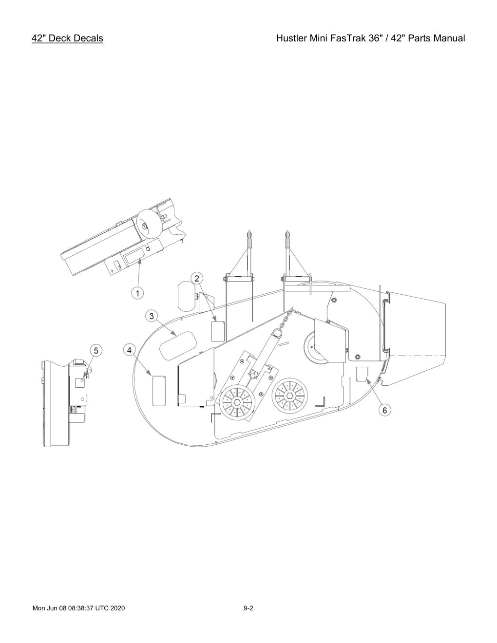 Hustler Mini FasTrak 36" / 42" Parts Manual - 768044 - 42" Deck Decals diagram