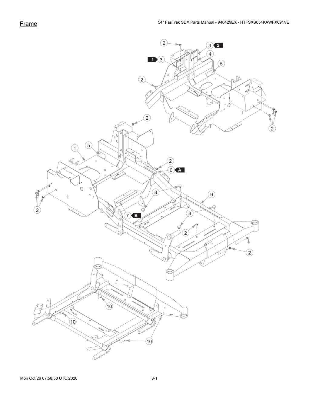 54" FasTrak SDX Parts Manual - 940429EX - HTFSXS054KAWFX691VE - 607667