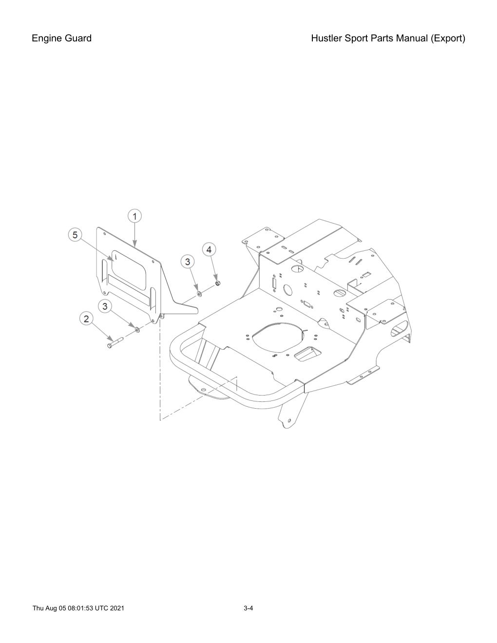 Hustler Sport Parts Manual (Export) - 604502 - Engine Guard diagram