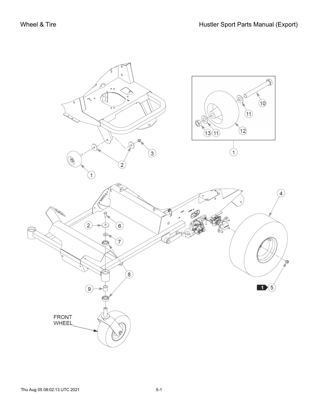Hustler Sport Parts Manual (Export) - 604502 - Wheel & Tire diagram
