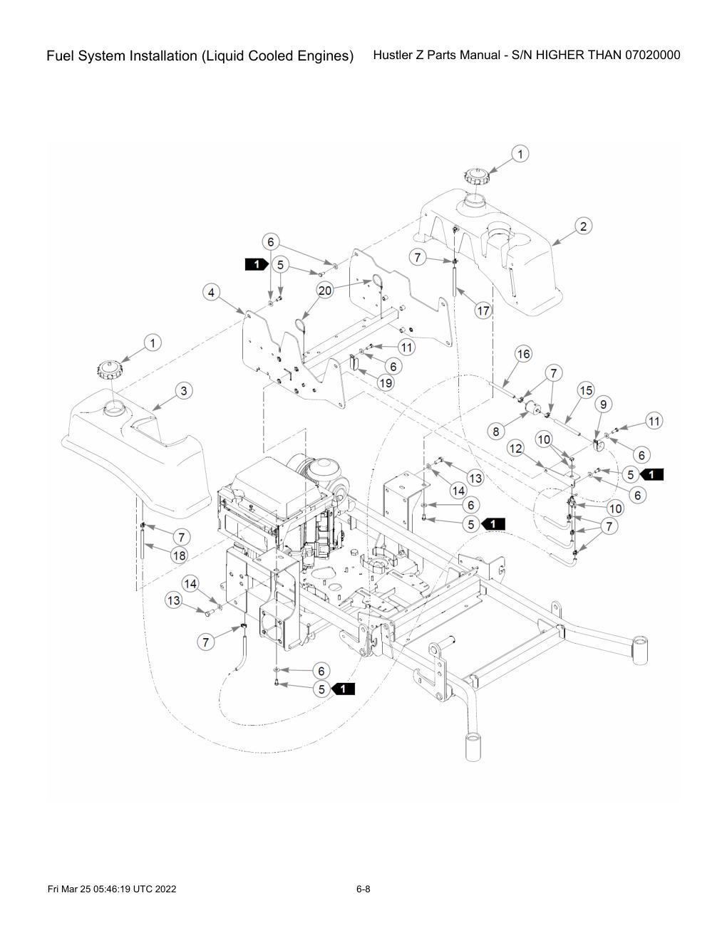 Hustler Z Parts Manual - S/N HIGHER THAN 07020000 - 747782 - Fuel System Installation (Liquid Cooled Engines) diagram