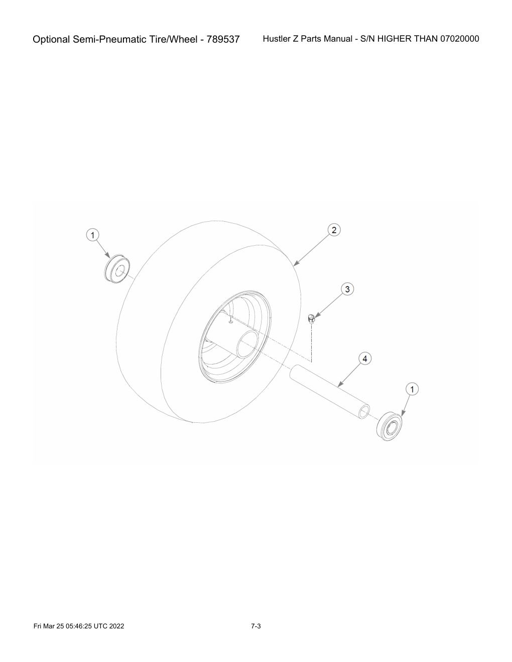 Hustler Z Parts Manual - S/N HIGHER THAN 07020000 - 747782 - Optional Semi-Pneumatic Tire/Wheel - 789537 diagram