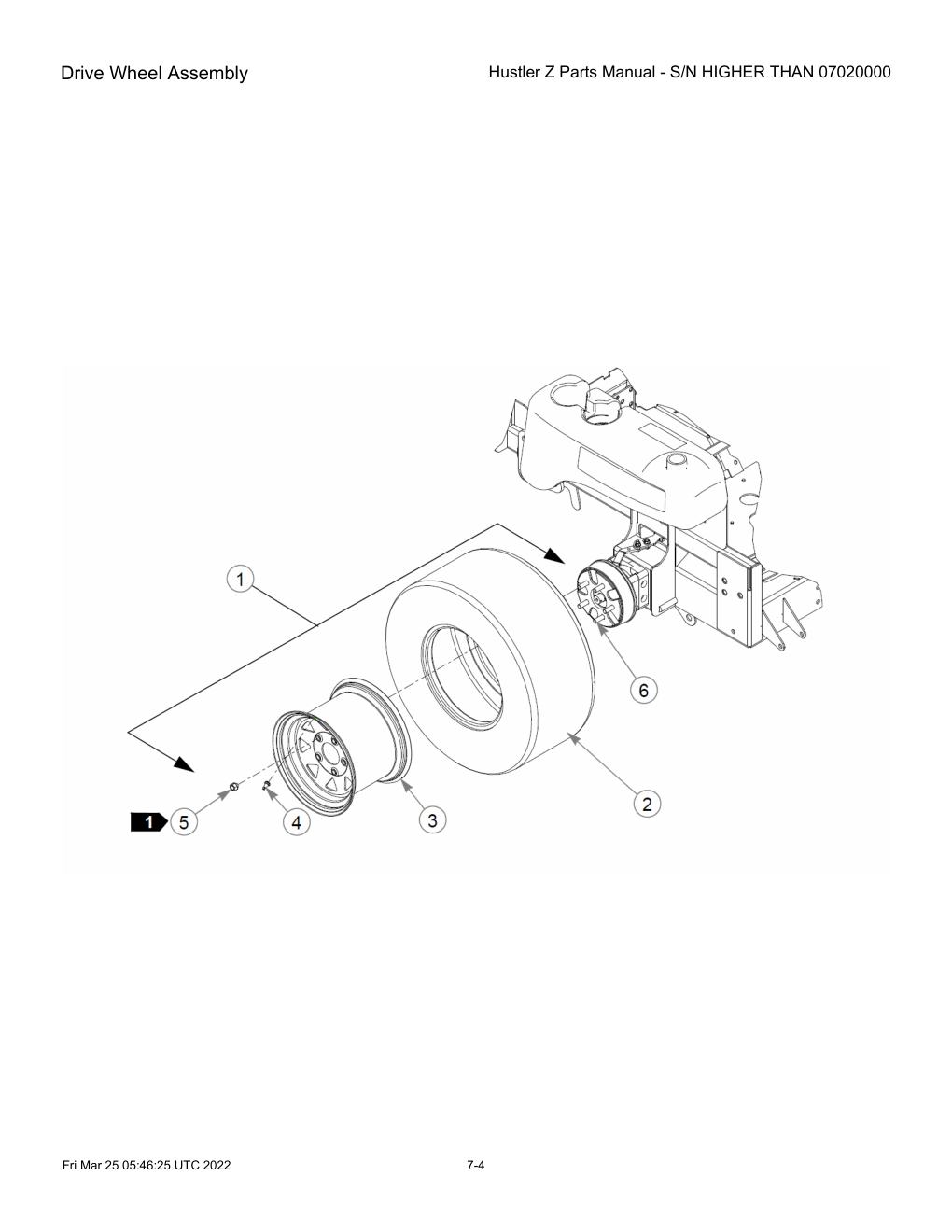 Hustler Z Parts Manual - S/N HIGHER THAN 07020000 - 747782 - Drive Wheel Assembly diagram