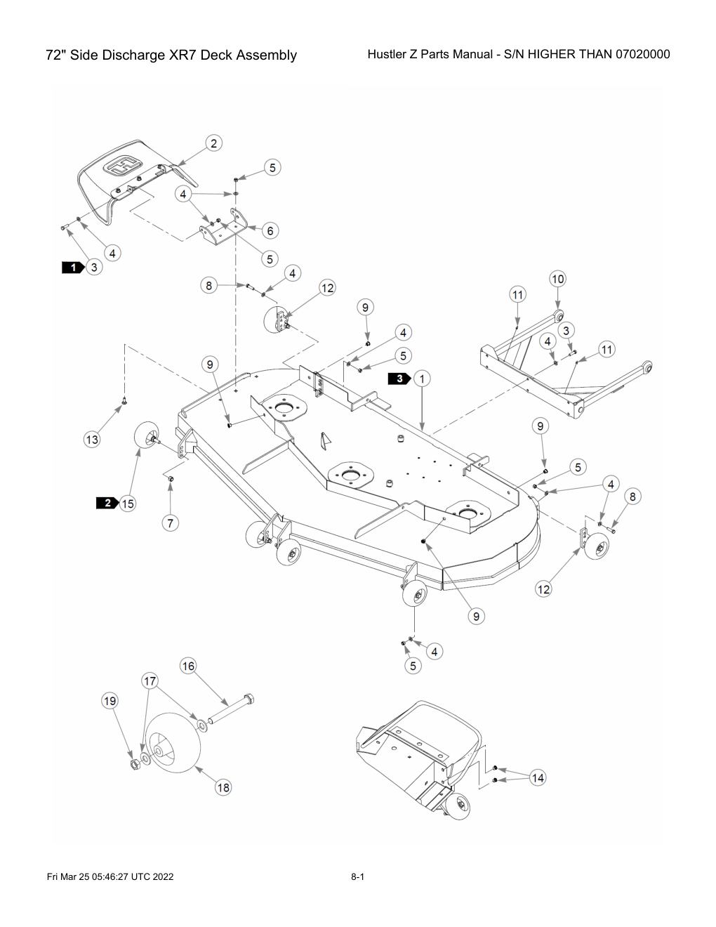 Hustler Z Parts Manual - S/N HIGHER THAN 07020000 - 747782 - 72" Side Discharge XR7 Deck Assembly diagram