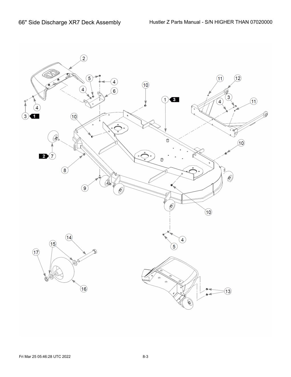 Hustler Z Parts Manual - S/N HIGHER THAN 07020000 - 747782 - 66" Side Discharge XR7 Deck Assembly diagram