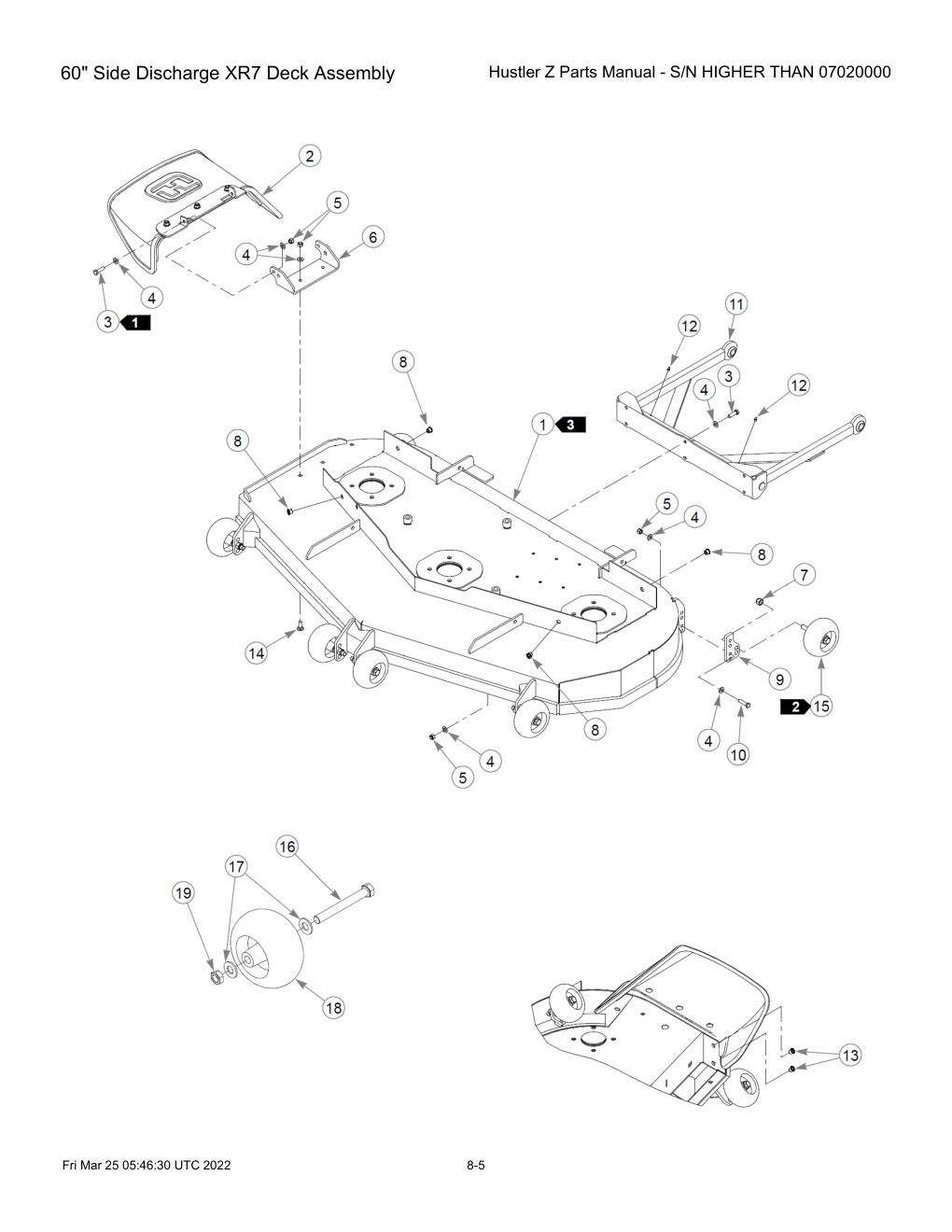 Hustler Z Parts Manual - S/N HIGHER THAN 07020000 - 747782 - 60" Side Discharge XR7 Deck Assembly diagram