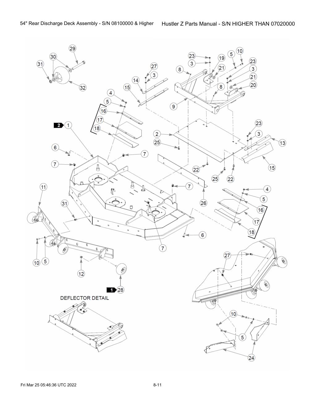 Hustler Z Parts Manual - S/N HIGHER THAN 07020000 - 747782 - 54" Rear Discharge Deck Assembly - S/N 08100000 & Higher diagram