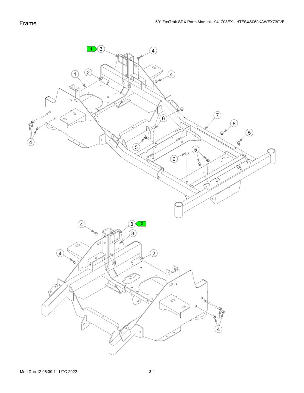 60" FasTrak SDX Parts Manual - 941708EX - HTFSXS060KAWFX730VE
