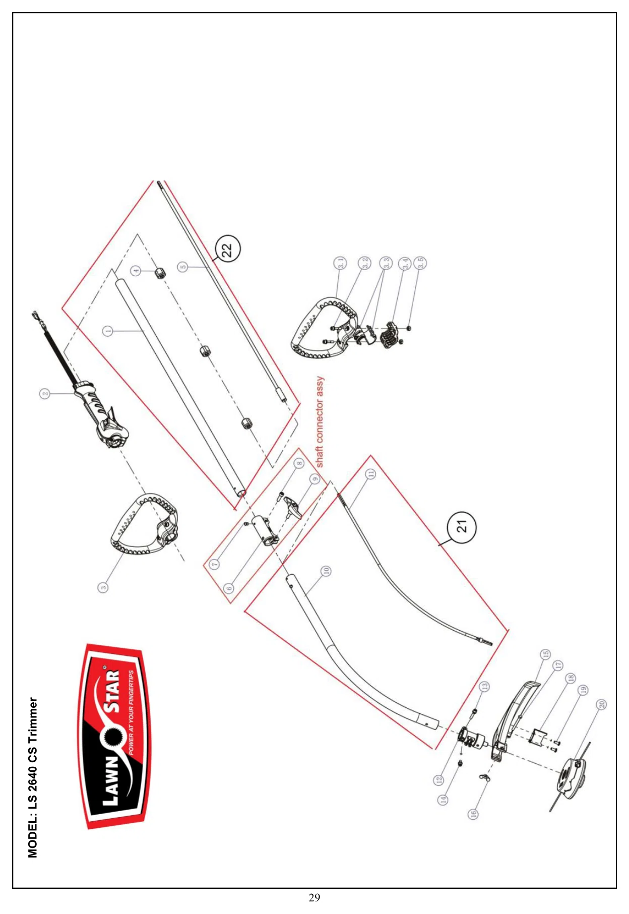 LS 2640 CS Trimmer exploded parts diagram