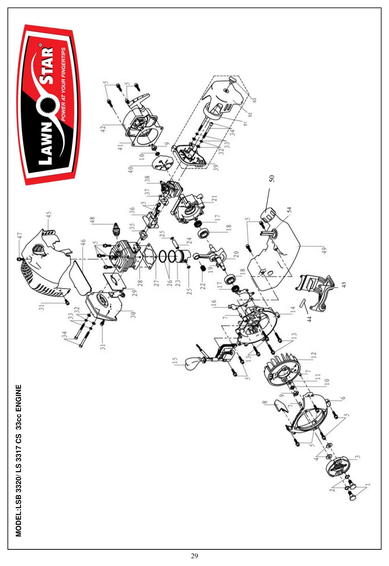 LS 3317 CS Engine exploded parts diagram