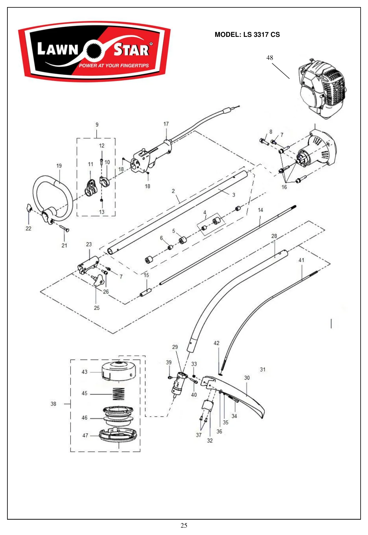 LS 3317 CS exploded parts diagram