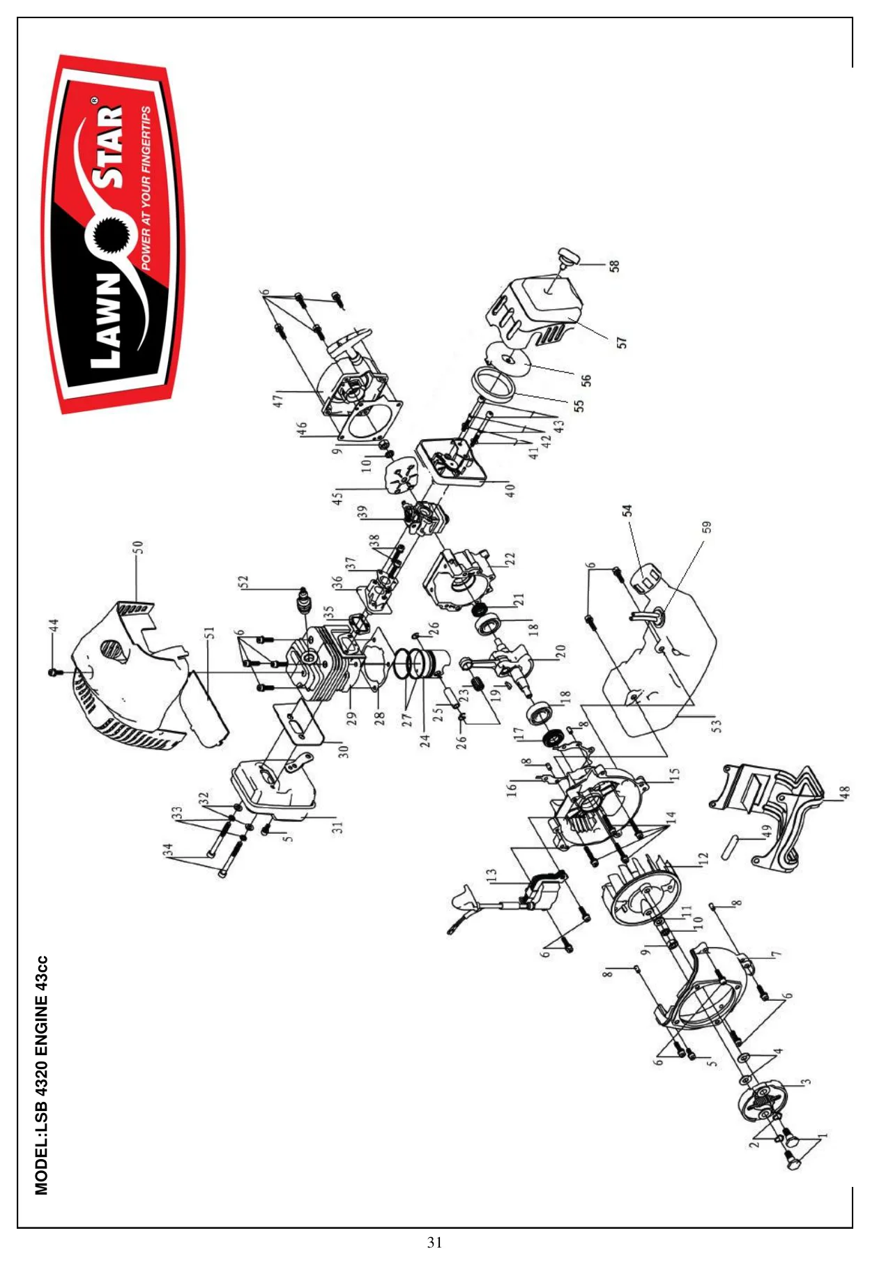 LSB 4320 Engine exploded parts diagram