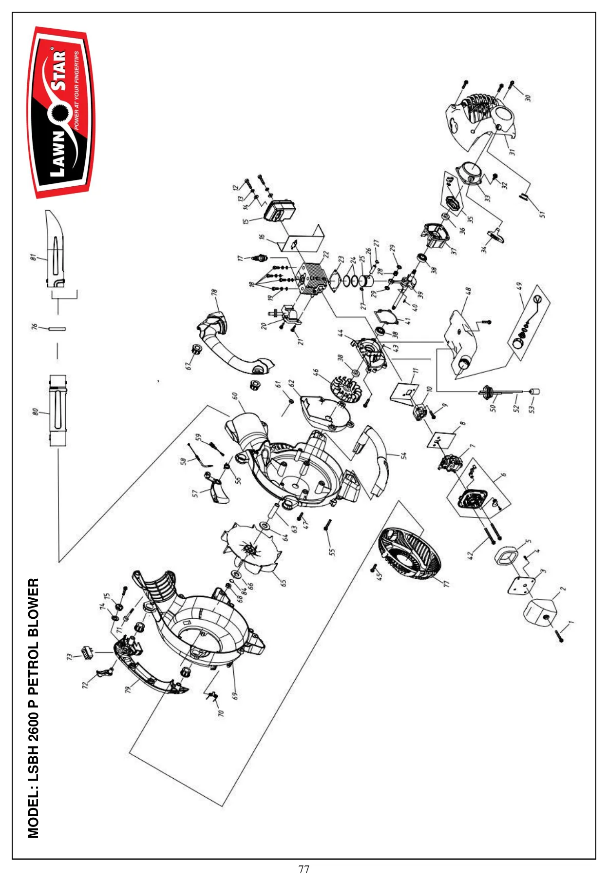 LSBH 2600 P exploded parts diagram