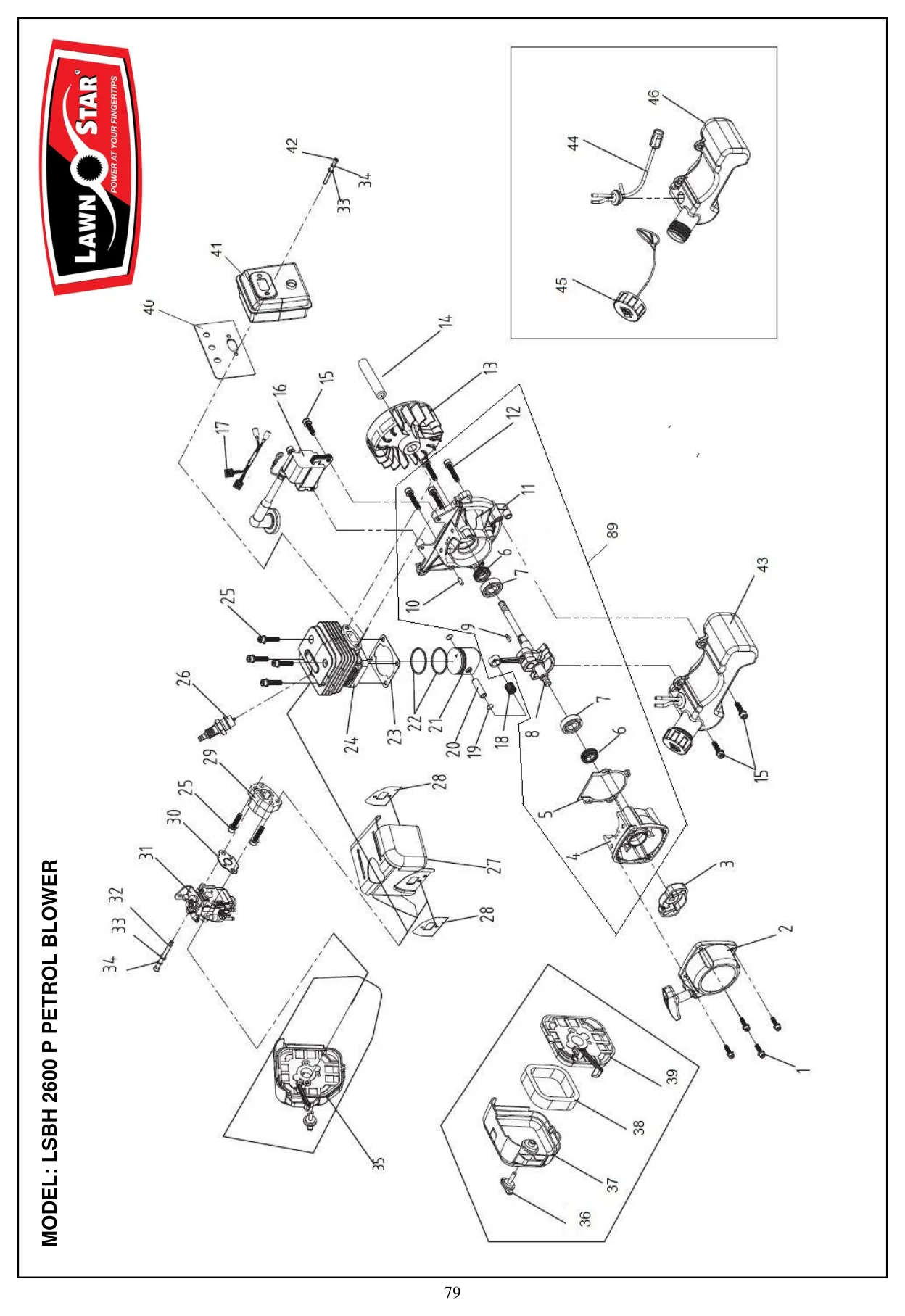 LSBH 2625 P exploded parts diagram - diagram 1