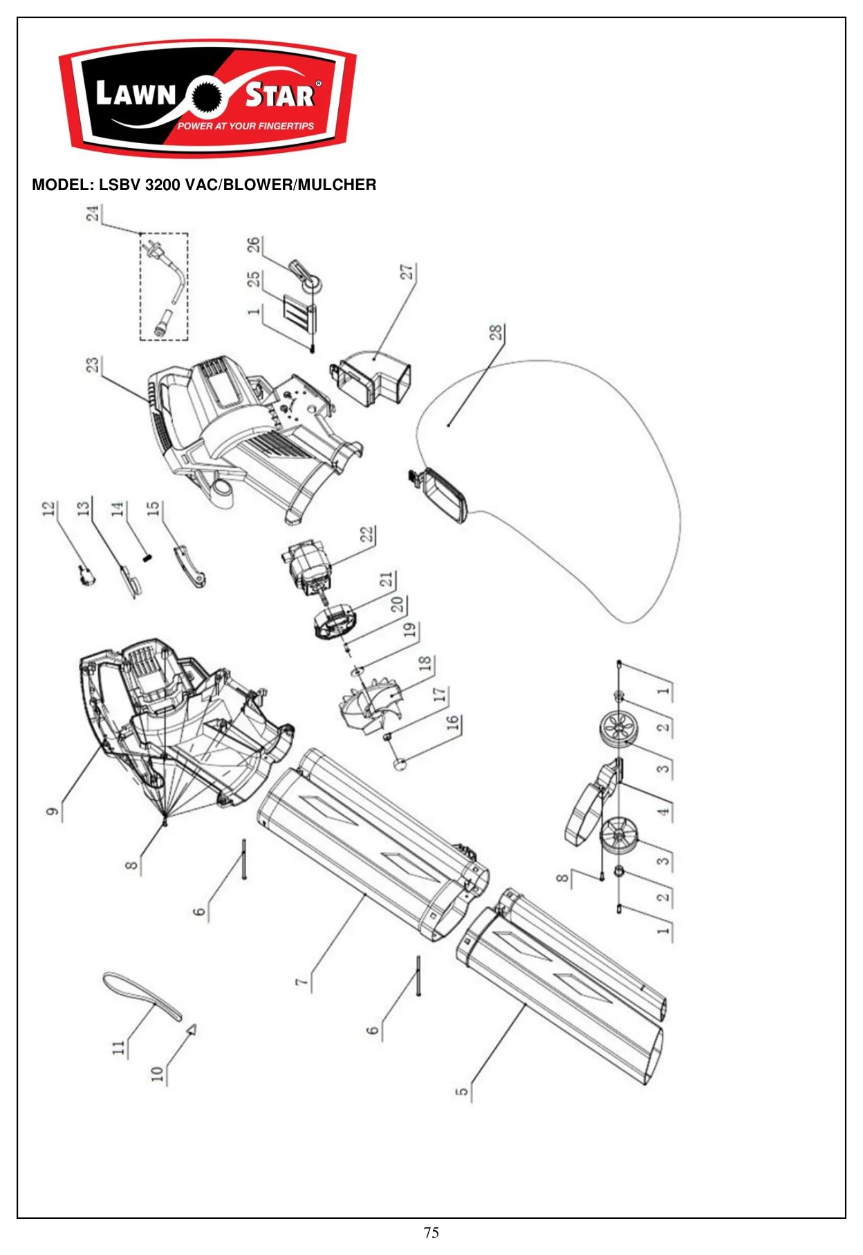 LSBV 3200 exploded parts diagram