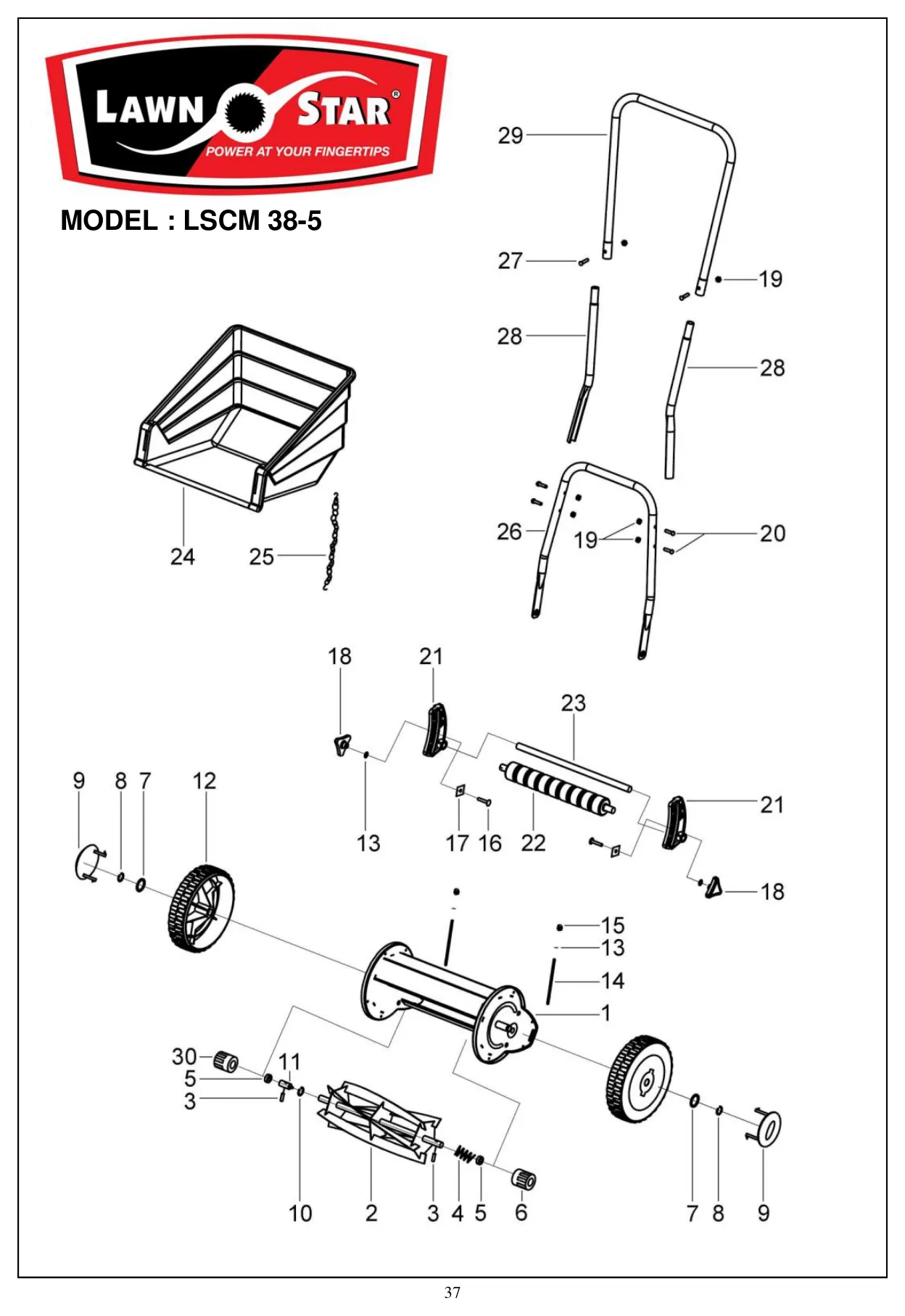 LSCM 38-5 exploded parts diagram