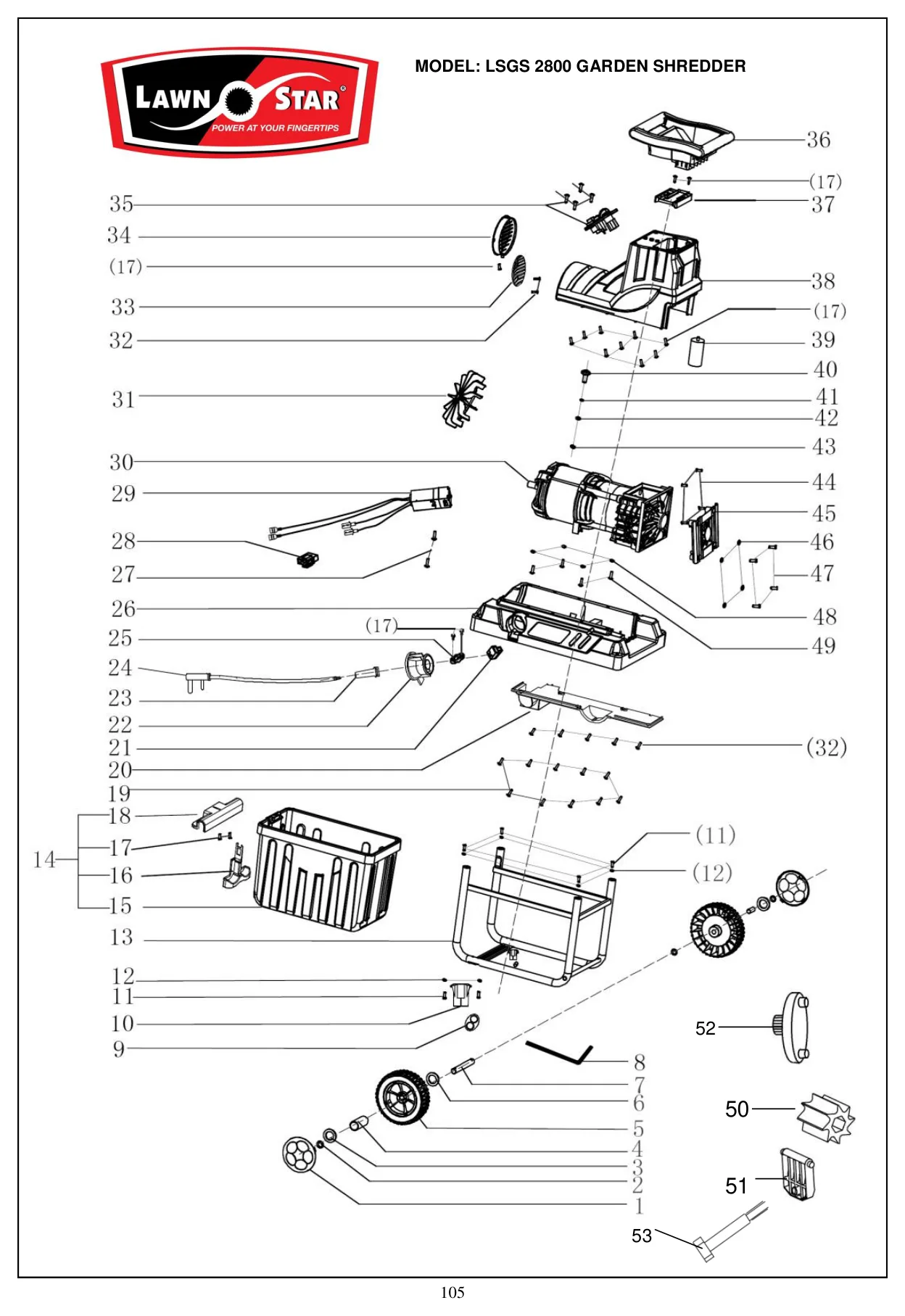 LSGS 2800 exploded parts diagram