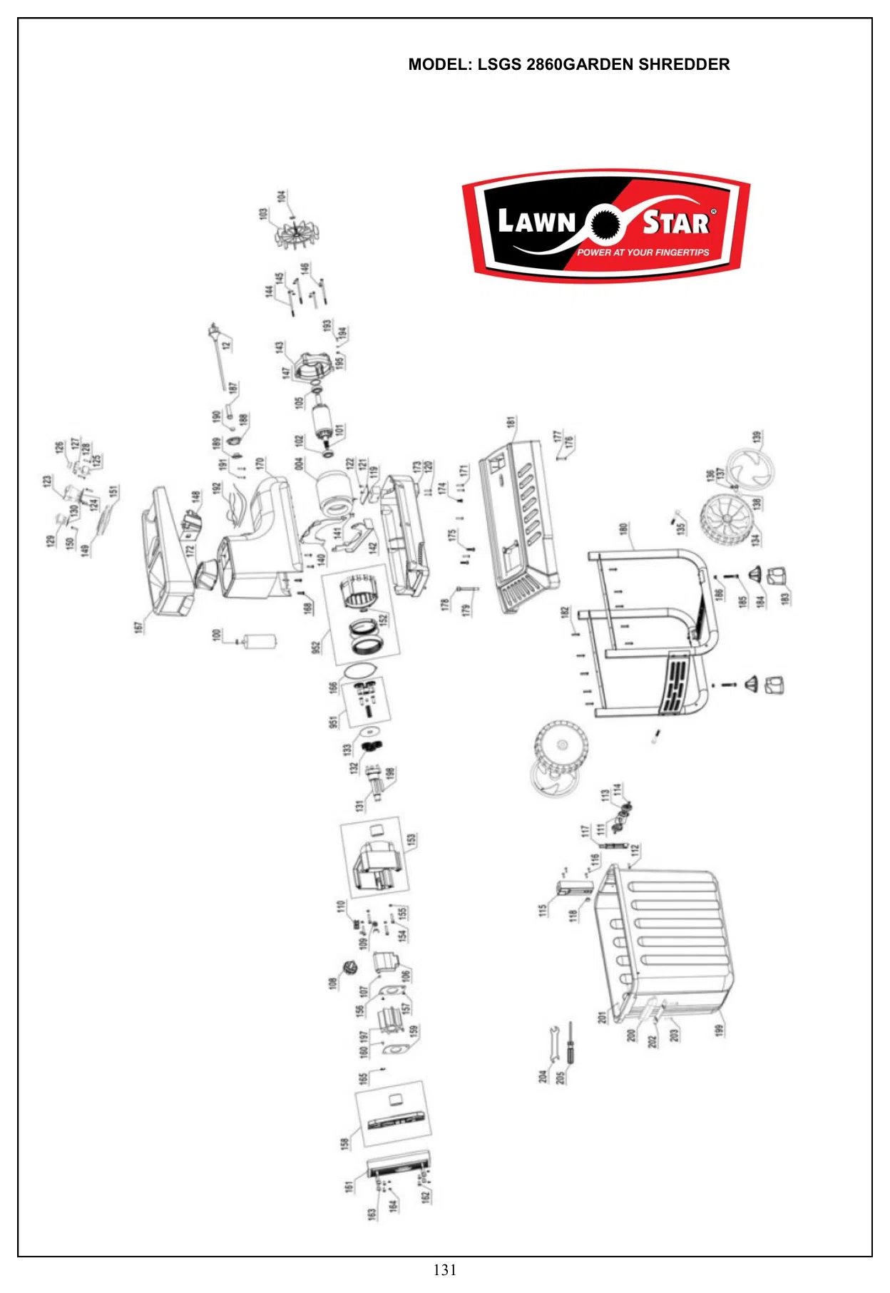 LSGS 2860 exploded parts diagram