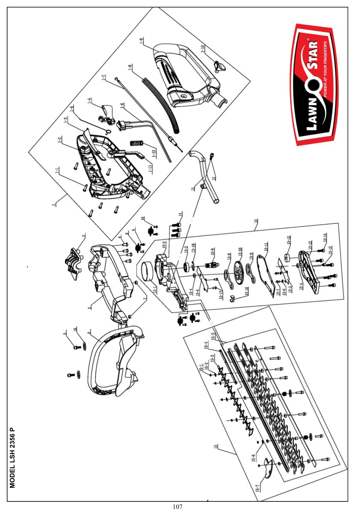 LSH 2356 P exploded parts diagram