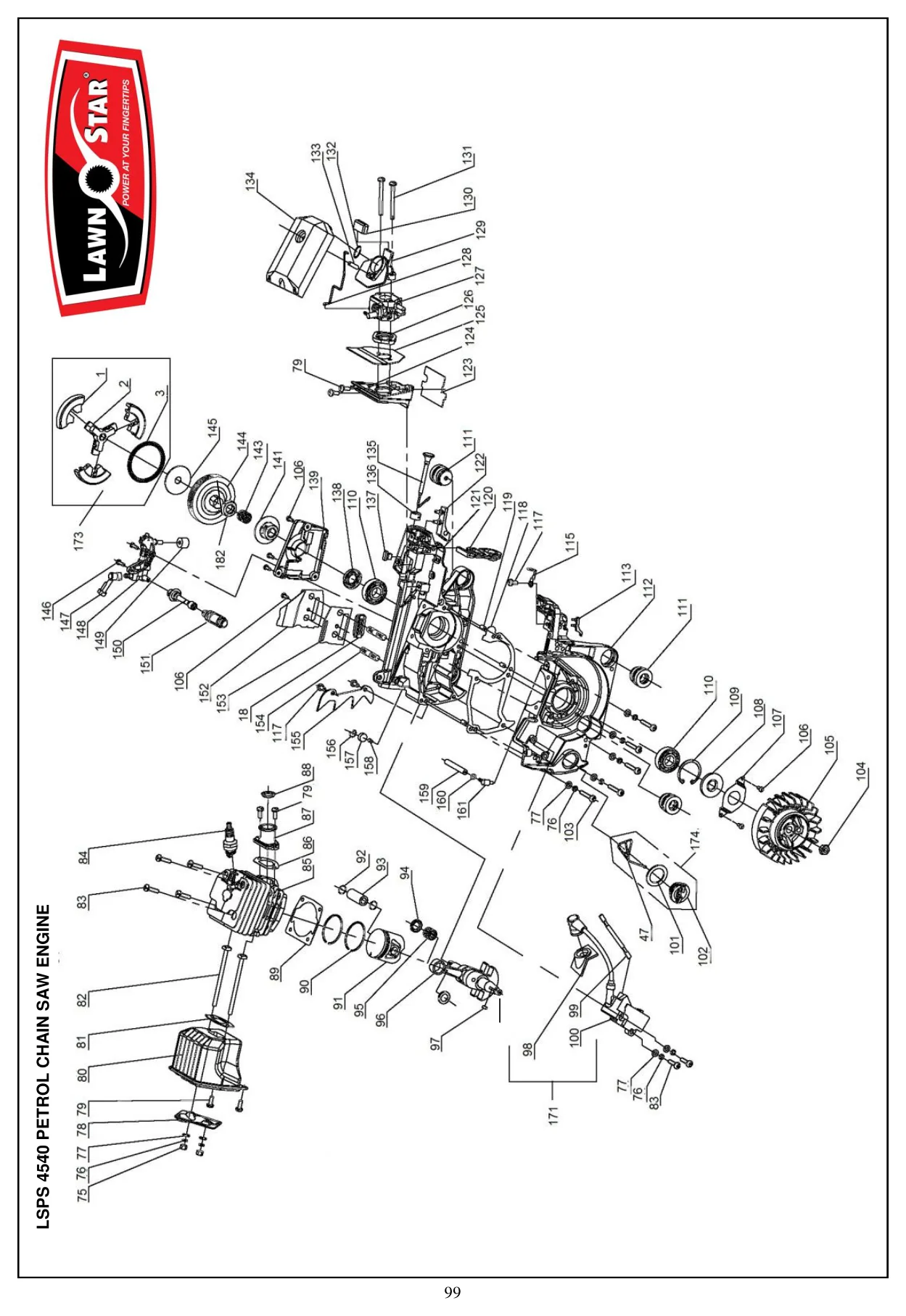 LSPS 4035 Engine exploded parts diagram