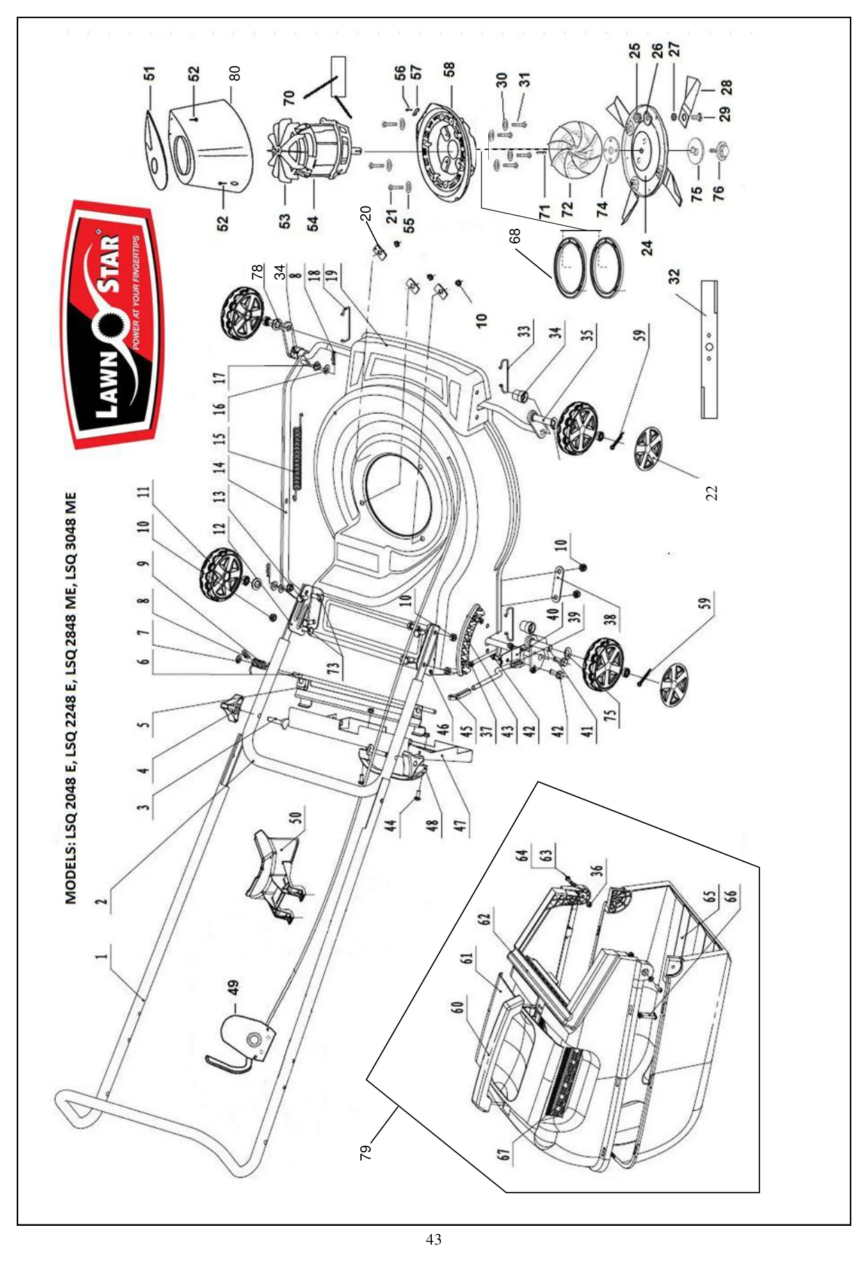 LSQ 2248 E exploded parts diagram