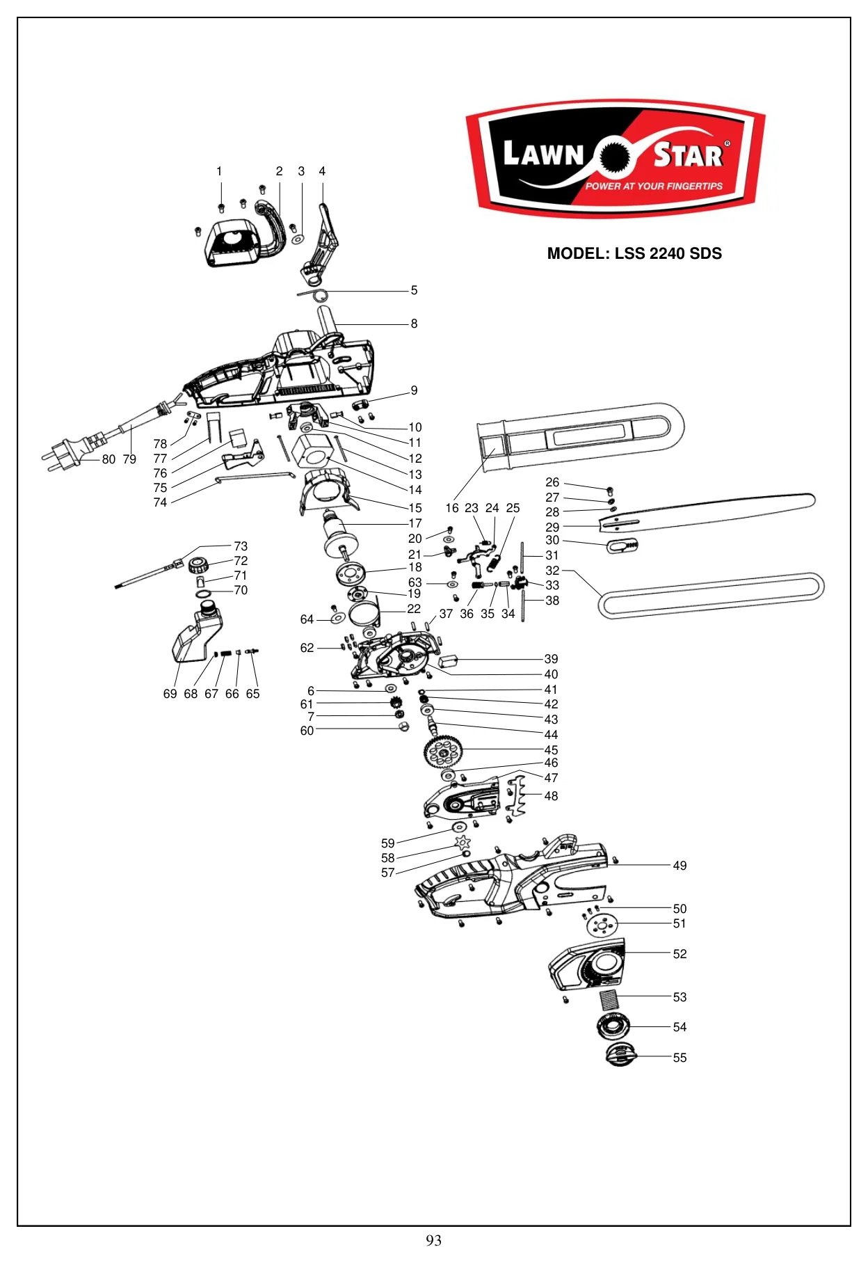 LSS 2240 SDS exploded parts diagram