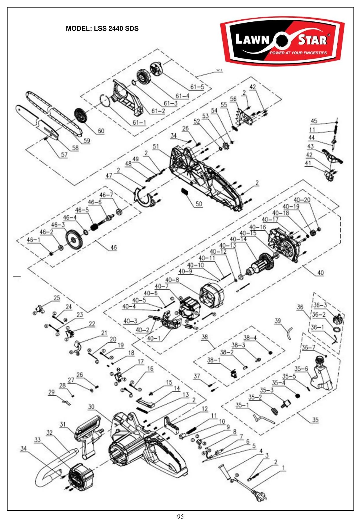 LSS 2440 SDS exploded parts diagram