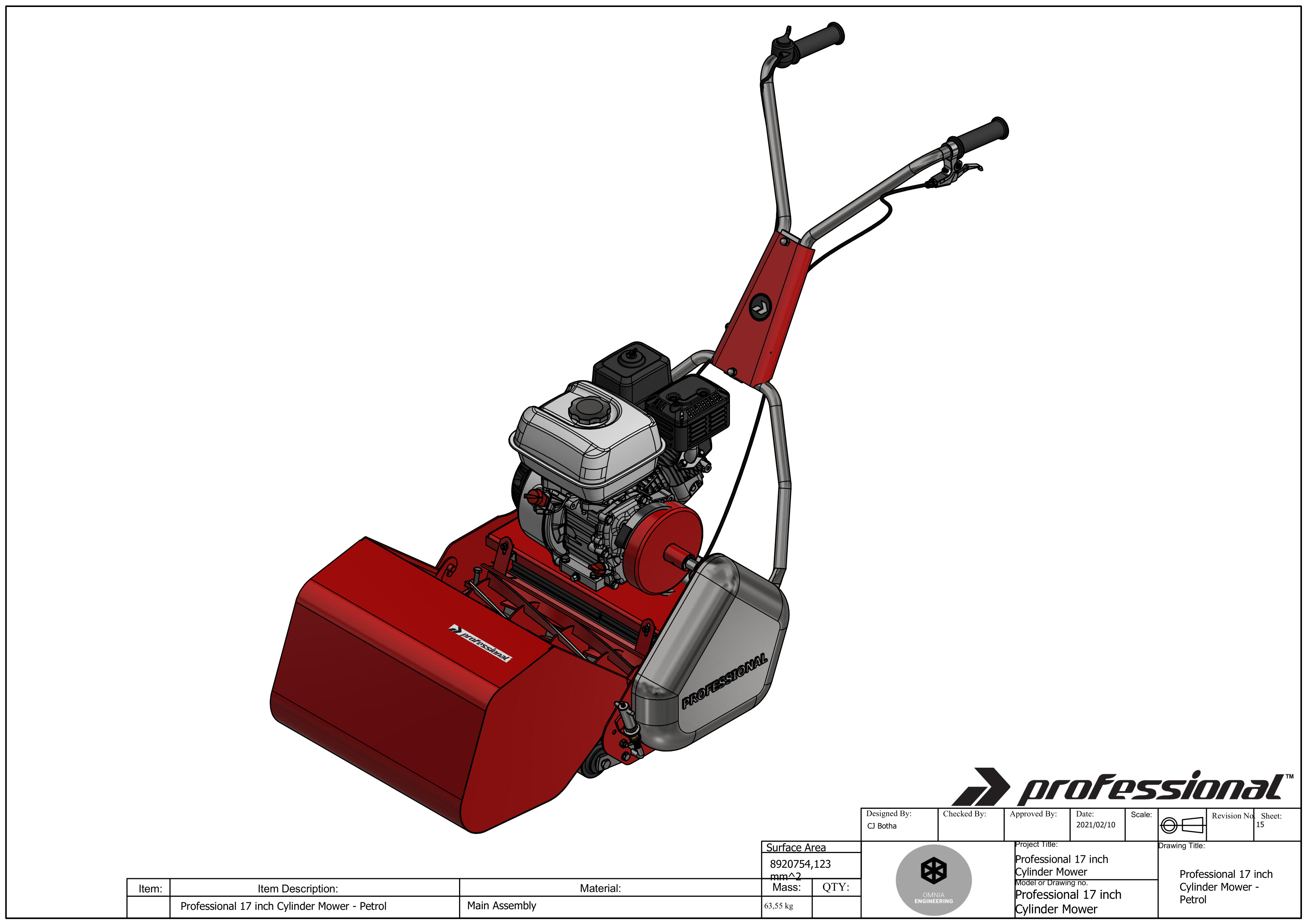 Professional 17 inch Cylinder Mower - Petrol IPL Parts Diagram