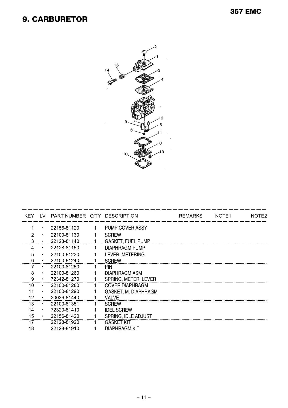 357 EMC 357 EMC IPL page 12 - DIAPHRAGM KIT