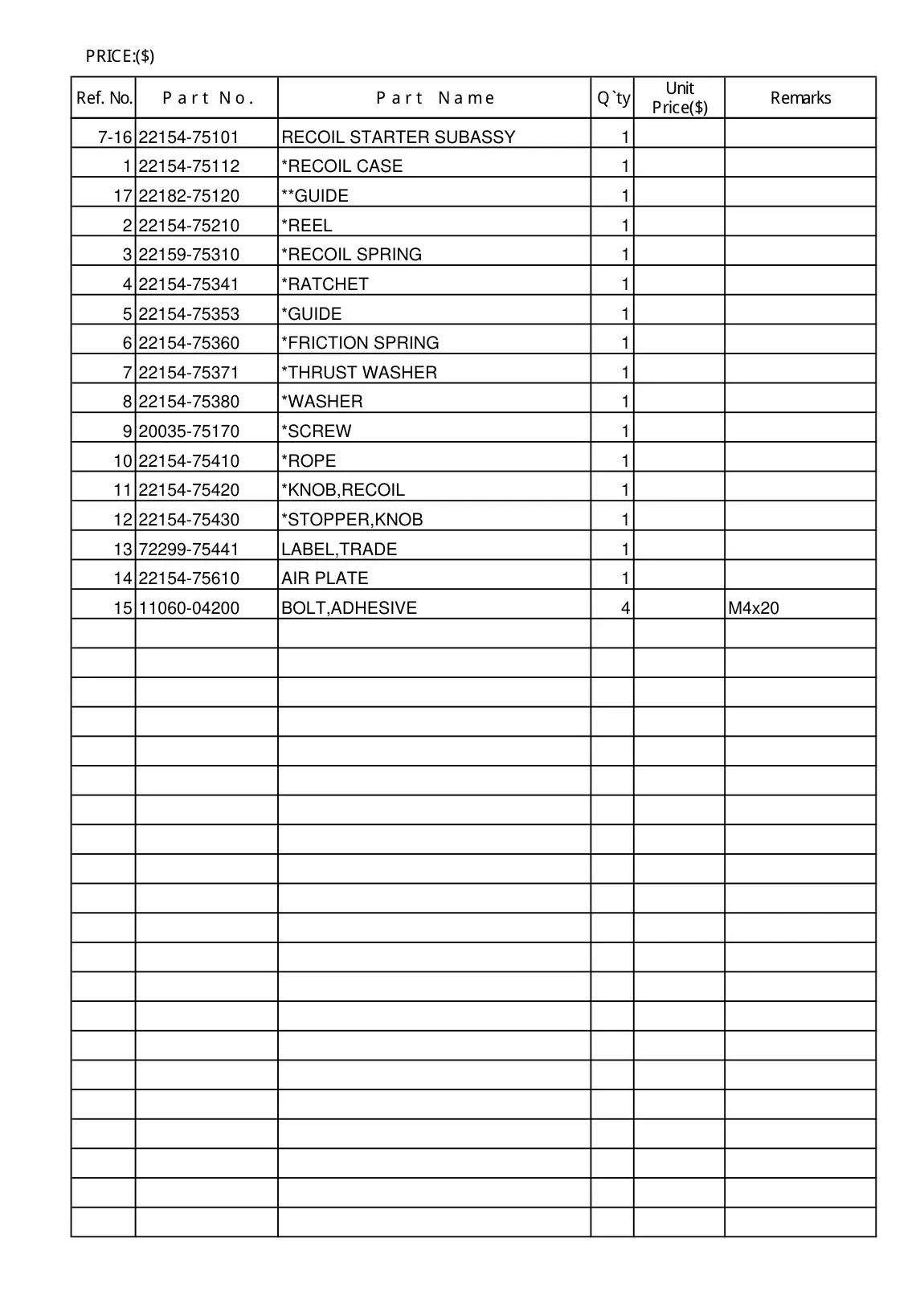 360 EMC IPL page 17 - BOLT,ADHESIVE