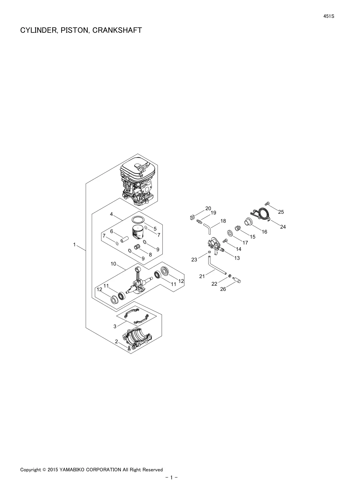 451S IPL page 3 - CYLINDER, PISTON, CRANKSHAFT