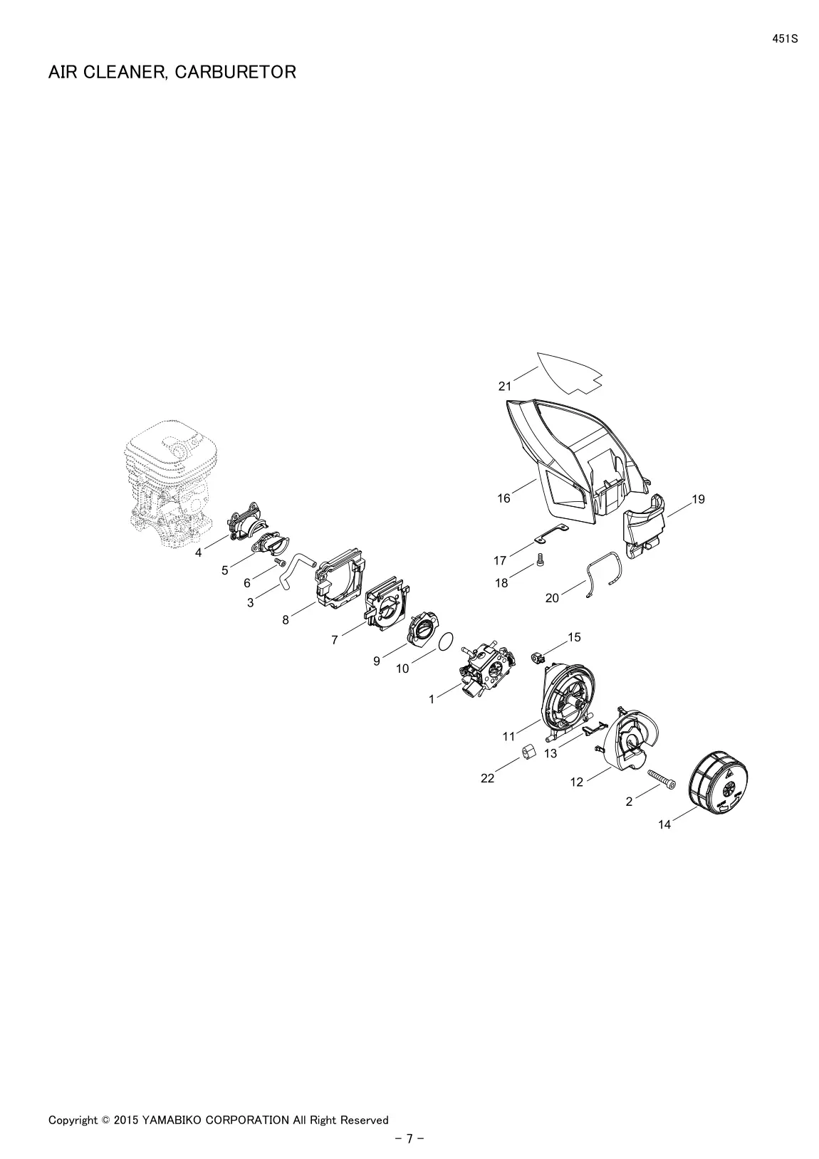 451S IPL page 9 - AIR CLEANER, CARBURETOR
