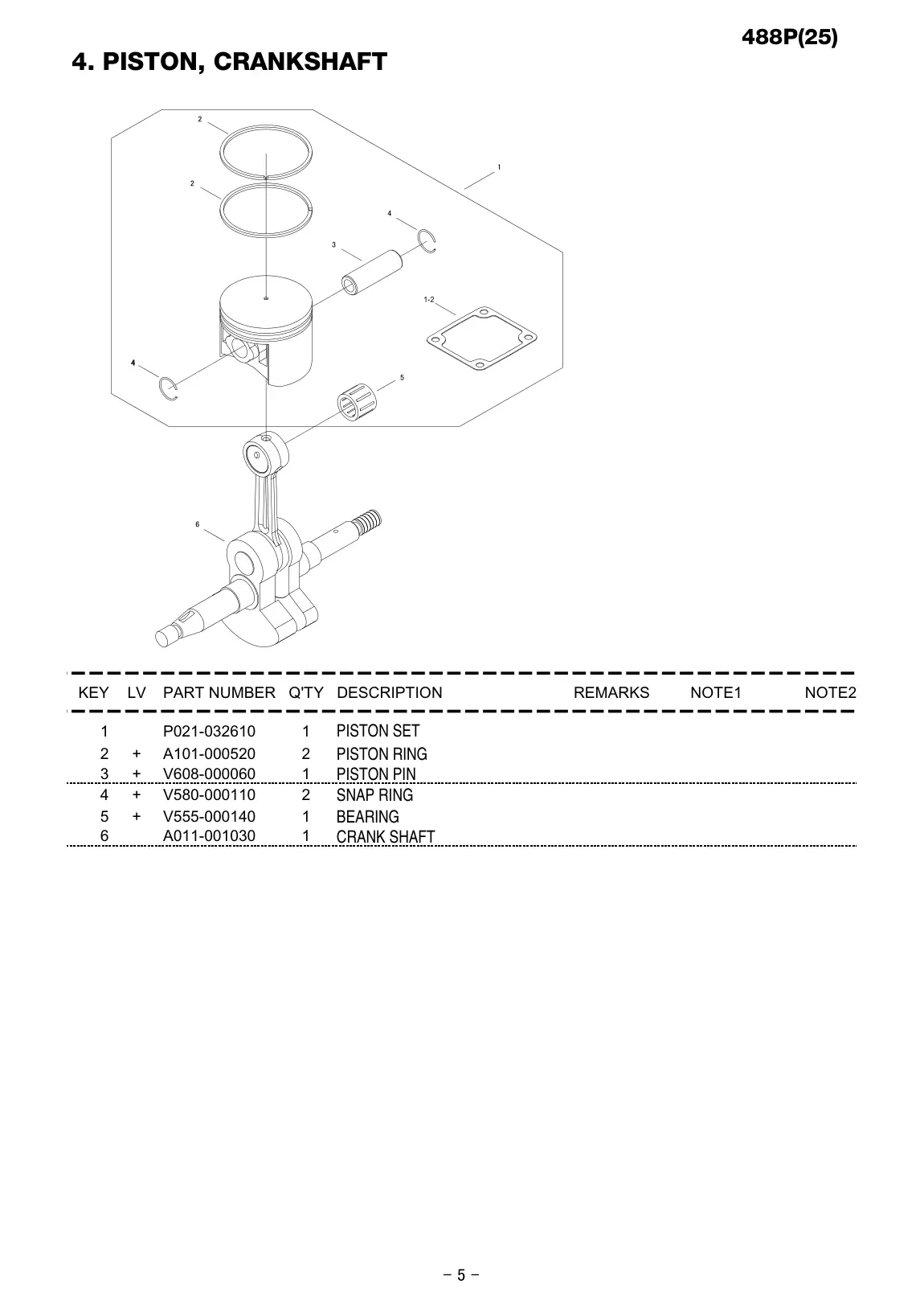 488P IPL page 6 - CRANK SHAFT