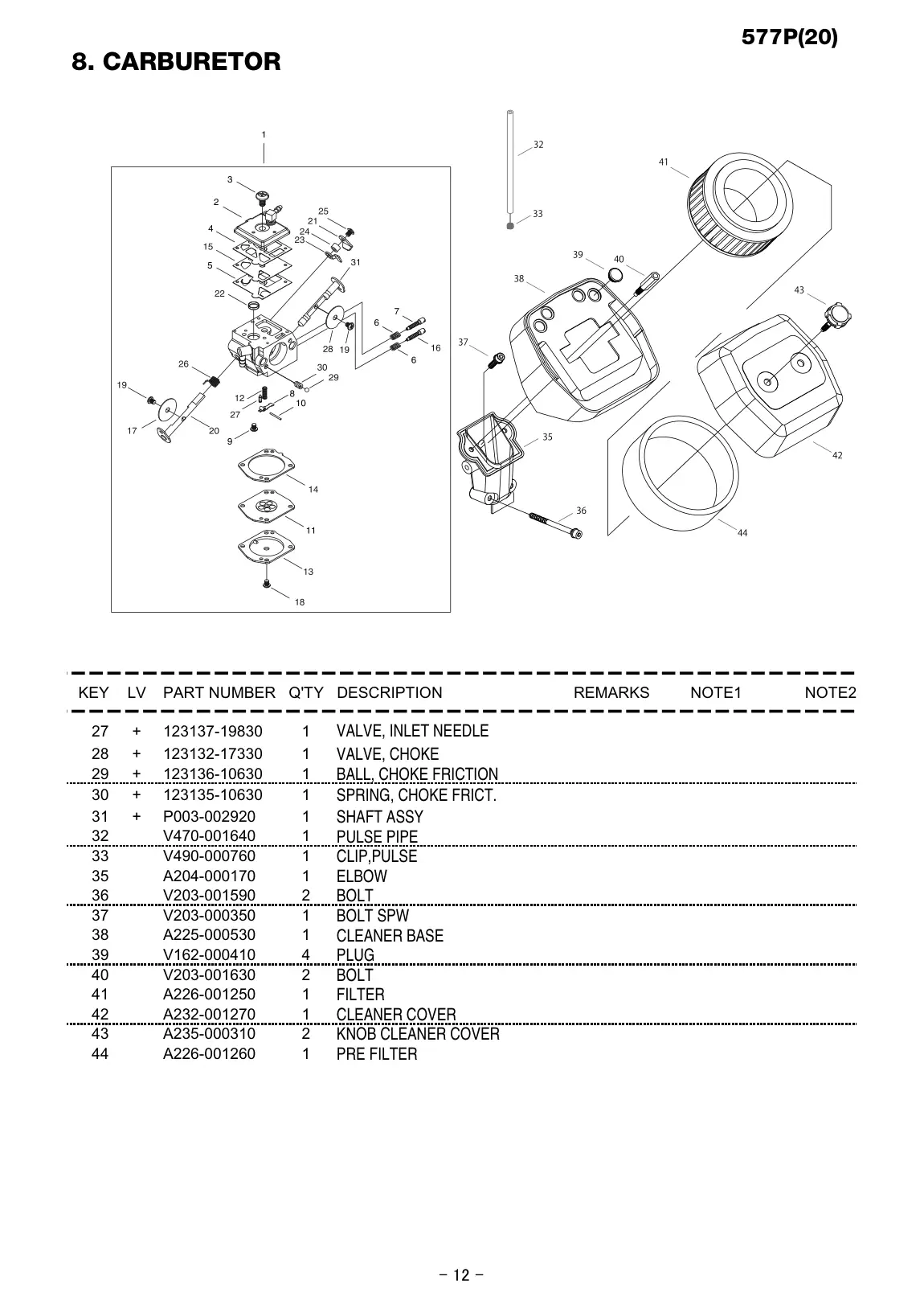 577P IPL page 13 - PRE FILTER