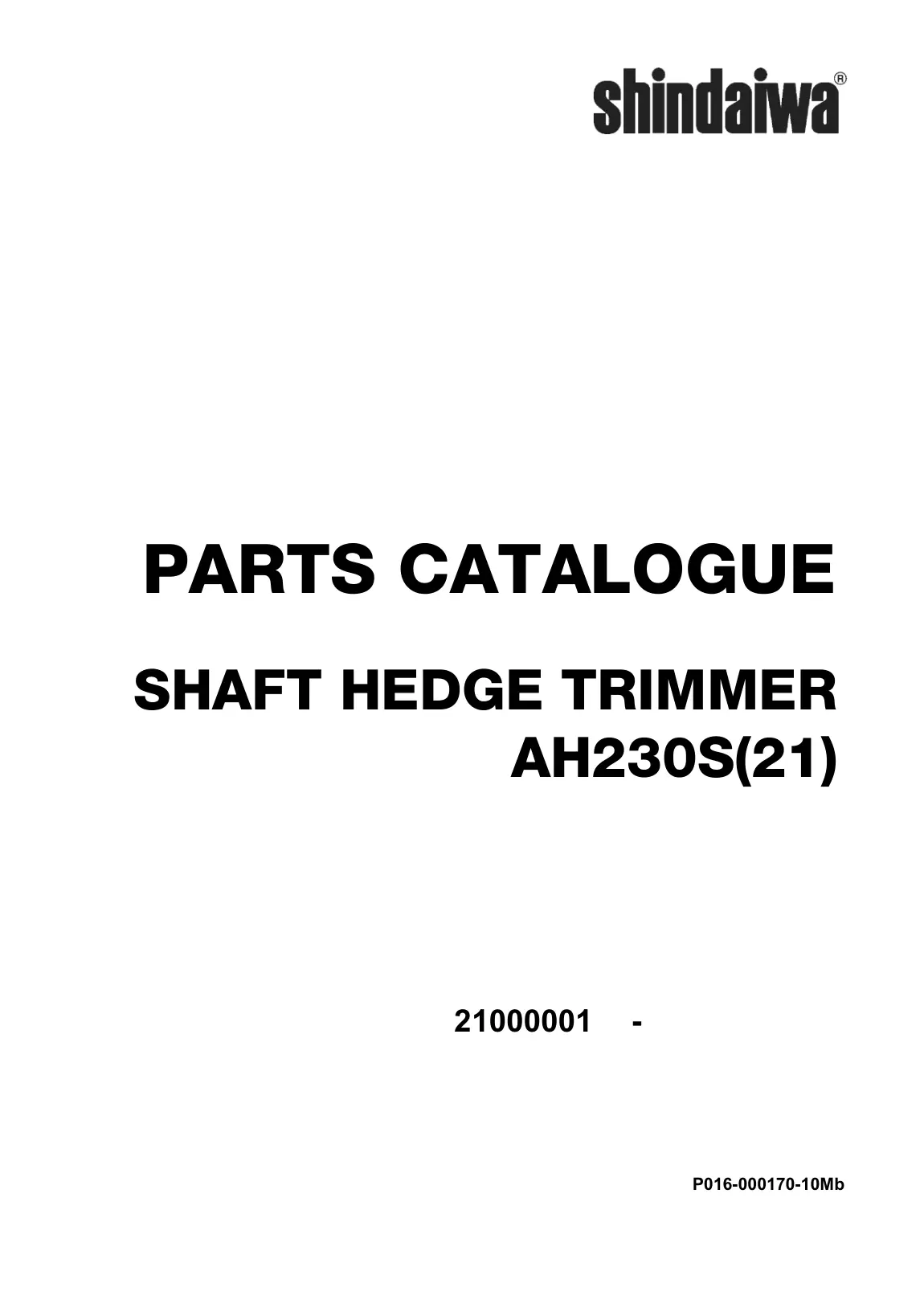 Shindaiwa AH230S Hedge Trimmer IPL