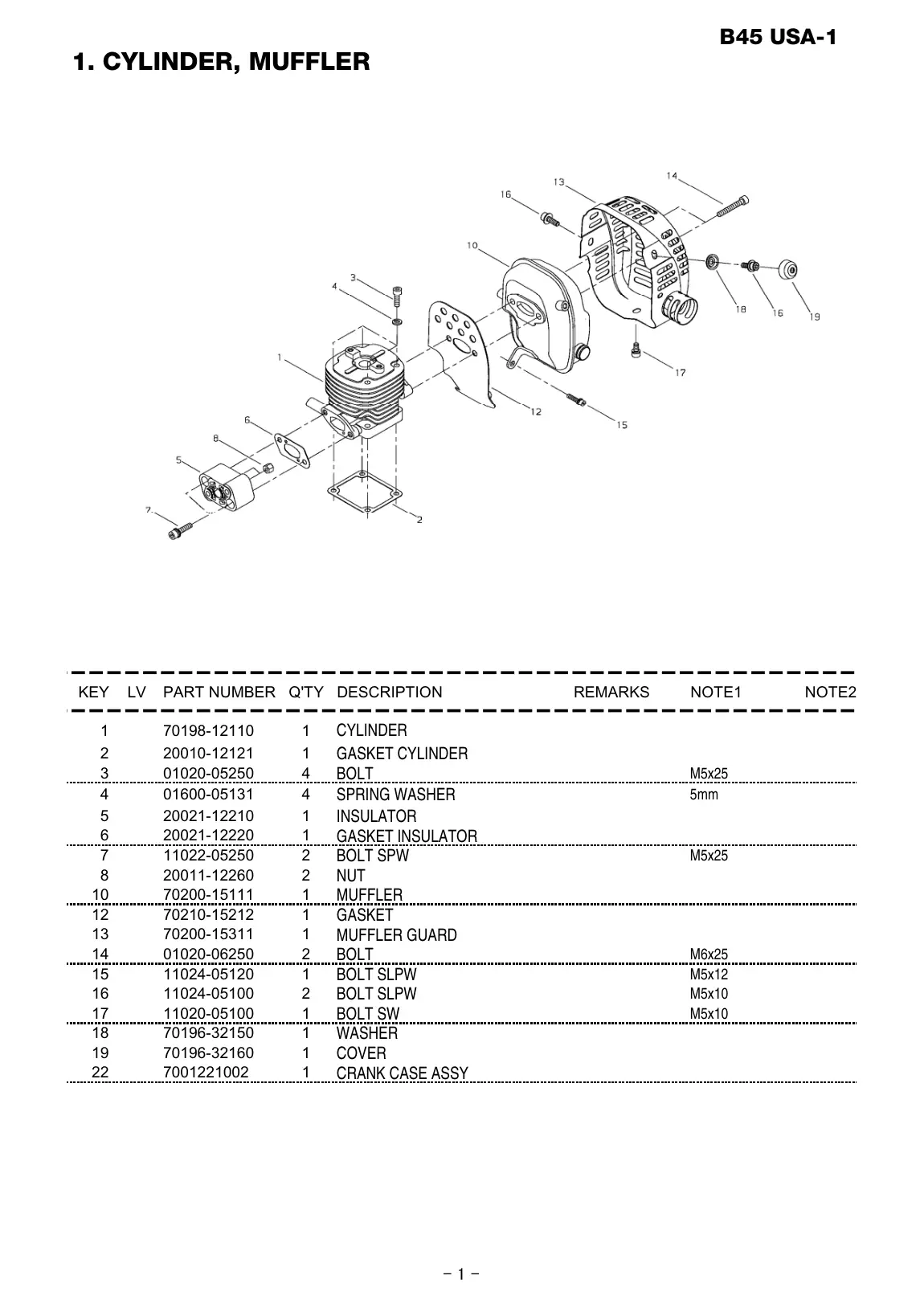 B45 USA-1 B45 USA-1 IPL page 2 - CRANK CASE ASSY