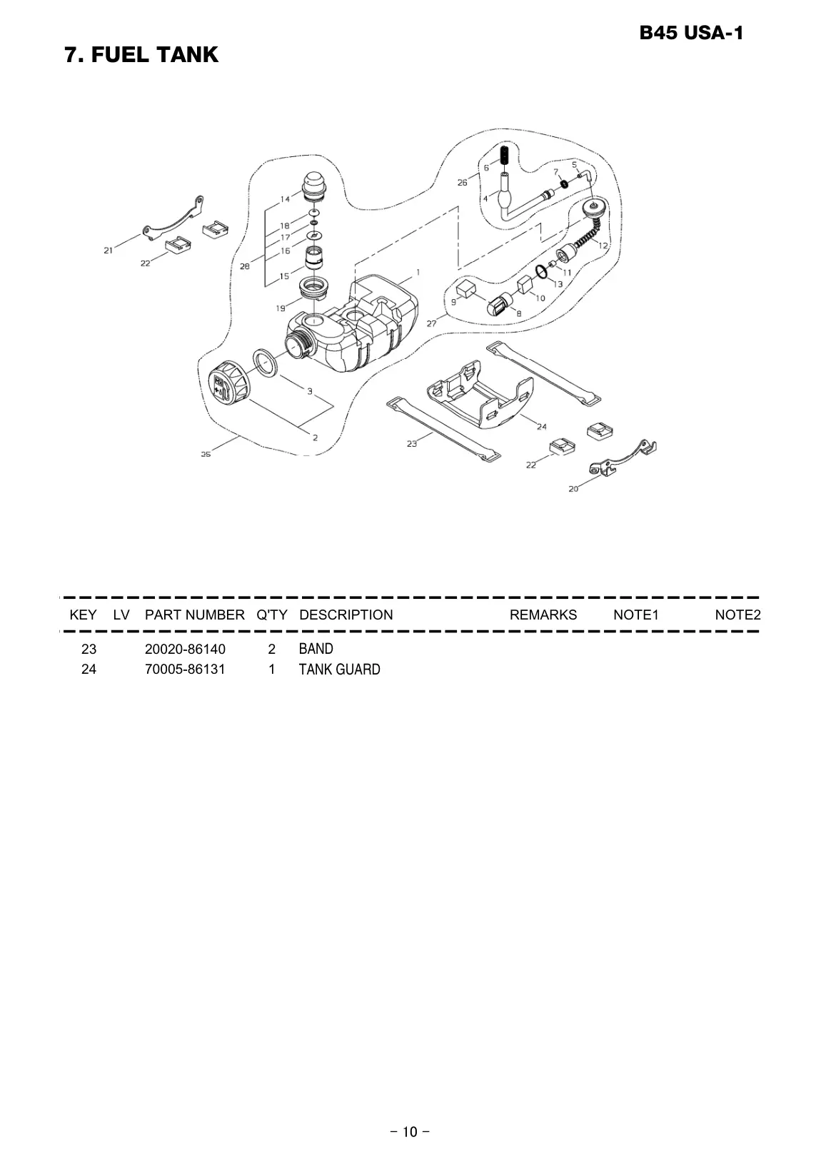B45 USA-1 B45 USA-1 IPL page 11 - TANK GUARD