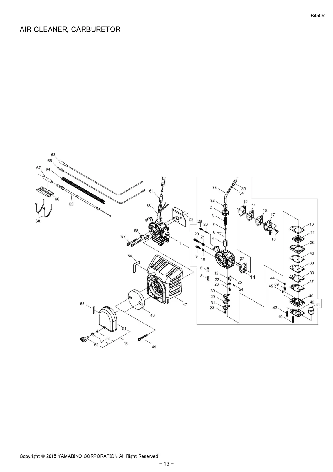 B450R IPL page 15 - AIR CLEANER, CARBURETOR