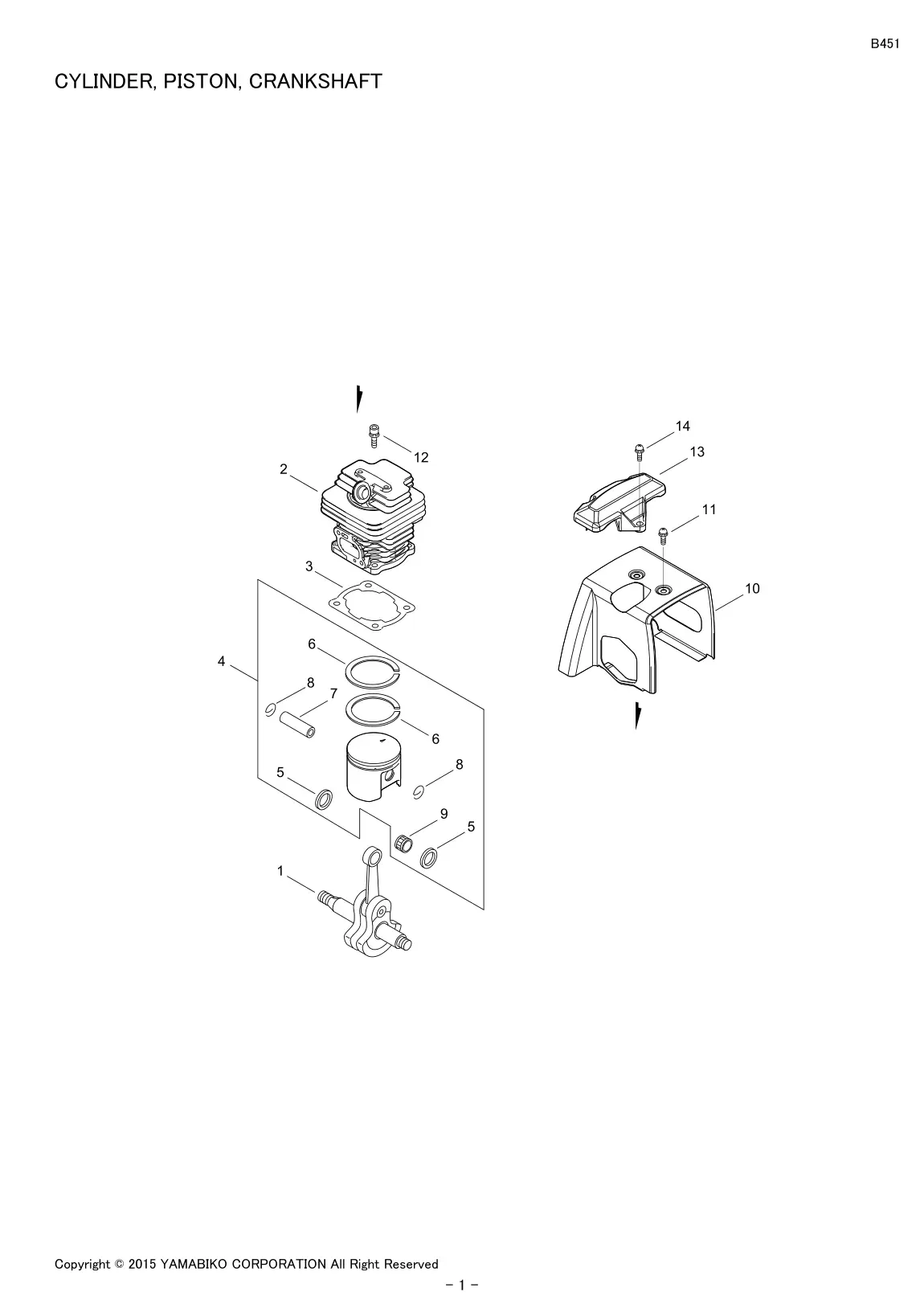 B451 IPL page 3 - CYLINDER, PISTON, CRANKSHAFT